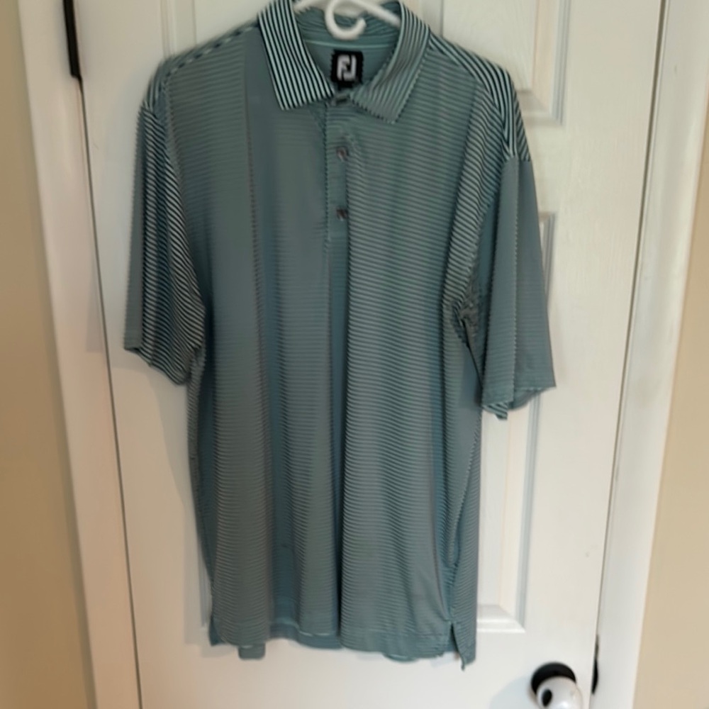 Footjoy Men's Striped Polo Shirt - Blue
